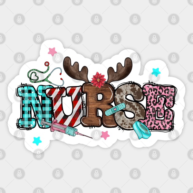 Nurse Christmas Sticker by MZeeDesigns